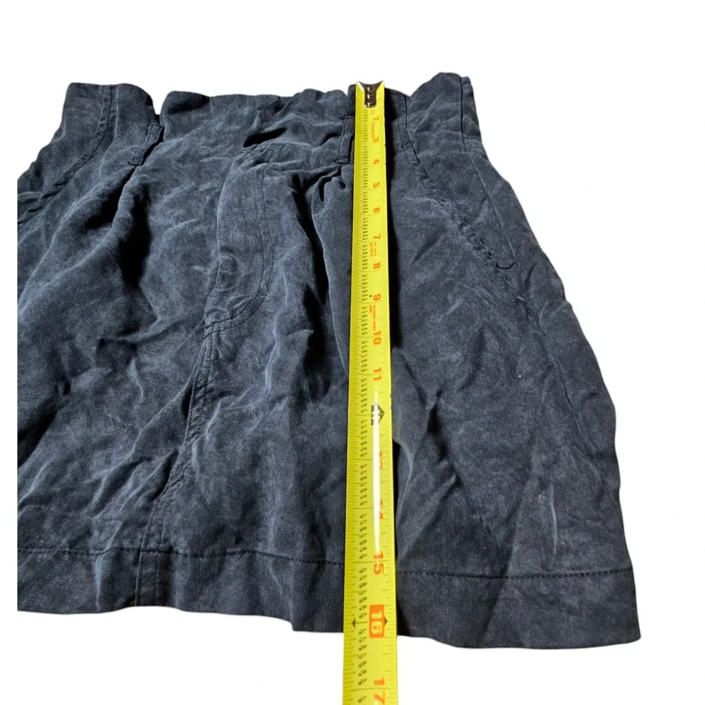 Reformation Paperbag Mini Skirt Slash‎ Pockets Pleated Womens 4 Black Tencel